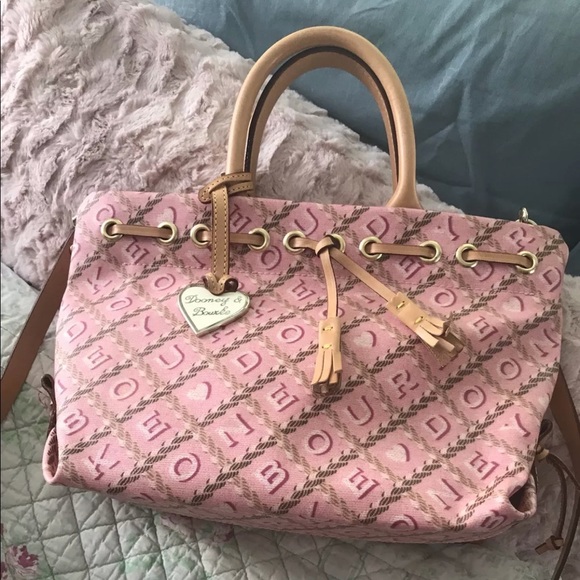 Dooney & Bourke Handbags - Dooney & Bourke Logo Pink Satchel Practically New!